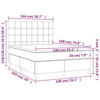 Thumbnail for Boxspringbett mit Matratze Dunkelgrau 140x190 cm Stoff