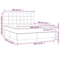 Thumbnail for Boxspringbett mit Matratze Hellgrau 160x200 cm Stoff