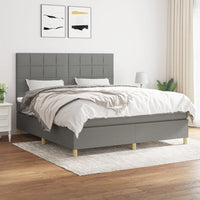 Thumbnail for Boxspringbett mit Matratze Dunkelgrau 160x200 cm Stoff