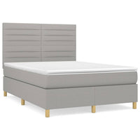 Thumbnail for Boxspringbett mit Matratze Hellgrau 140x200 cm Stoff