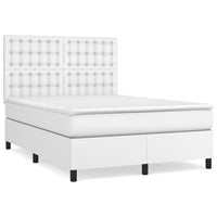 Thumbnail for Boxspringbett mit Matratze Weiß 140x200 cm Kunstleder