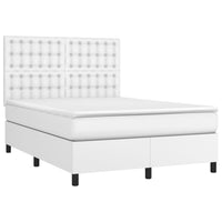 Thumbnail for Boxspringbett mit Matratze Weiß 140x200 cm Kunstleder