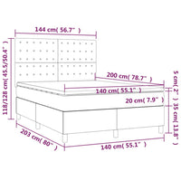 Thumbnail for Boxspringbett mit Matratze Weiß 140x200 cm Kunstleder