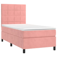 Thumbnail for Boxspringbett mit Matratze Rosa 90x200 cm Samt