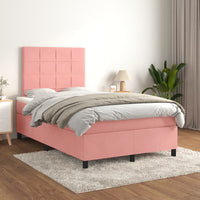 Thumbnail for Boxspringbett mit Matratze Rosa 120x200 cm Samt