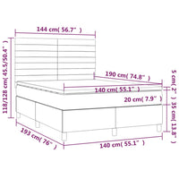 Thumbnail for Boxspringbett mit Matratze Schwarz 140x190 cm Samt