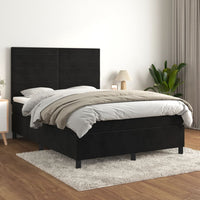 Thumbnail for Boxspringbett mit Matratze Schwarz 140x190 cm Samt
