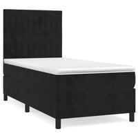 Thumbnail for Boxspringbett mit Matratze Schwarz 100x200 cm Samt