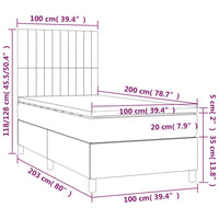 Thumbnail for Boxspringbett mit Matratze Schwarz 100x200 cm Samt