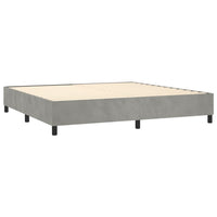 Thumbnail for Boxspringbett mit Matratze Hellgrau 200x200 cm Samt