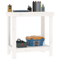 Thumbnail for Werkbank Weiß 80x50x80 cm Massivholz Kiefer