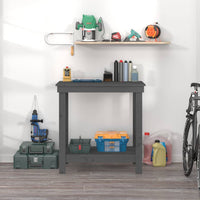 Thumbnail for Werkbank Grau 80x50x80 cm Massivholz Kiefer