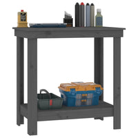Thumbnail for Werkbank Grau 80x50x80 cm Massivholz Kiefer