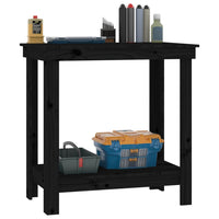 Thumbnail for Werkbank Schwarz 80x50x80 cm Massivholz Kiefer