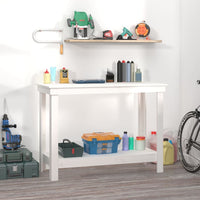 Thumbnail for Werkbank Weiß 110x50x80 cm Massivholz Kiefer