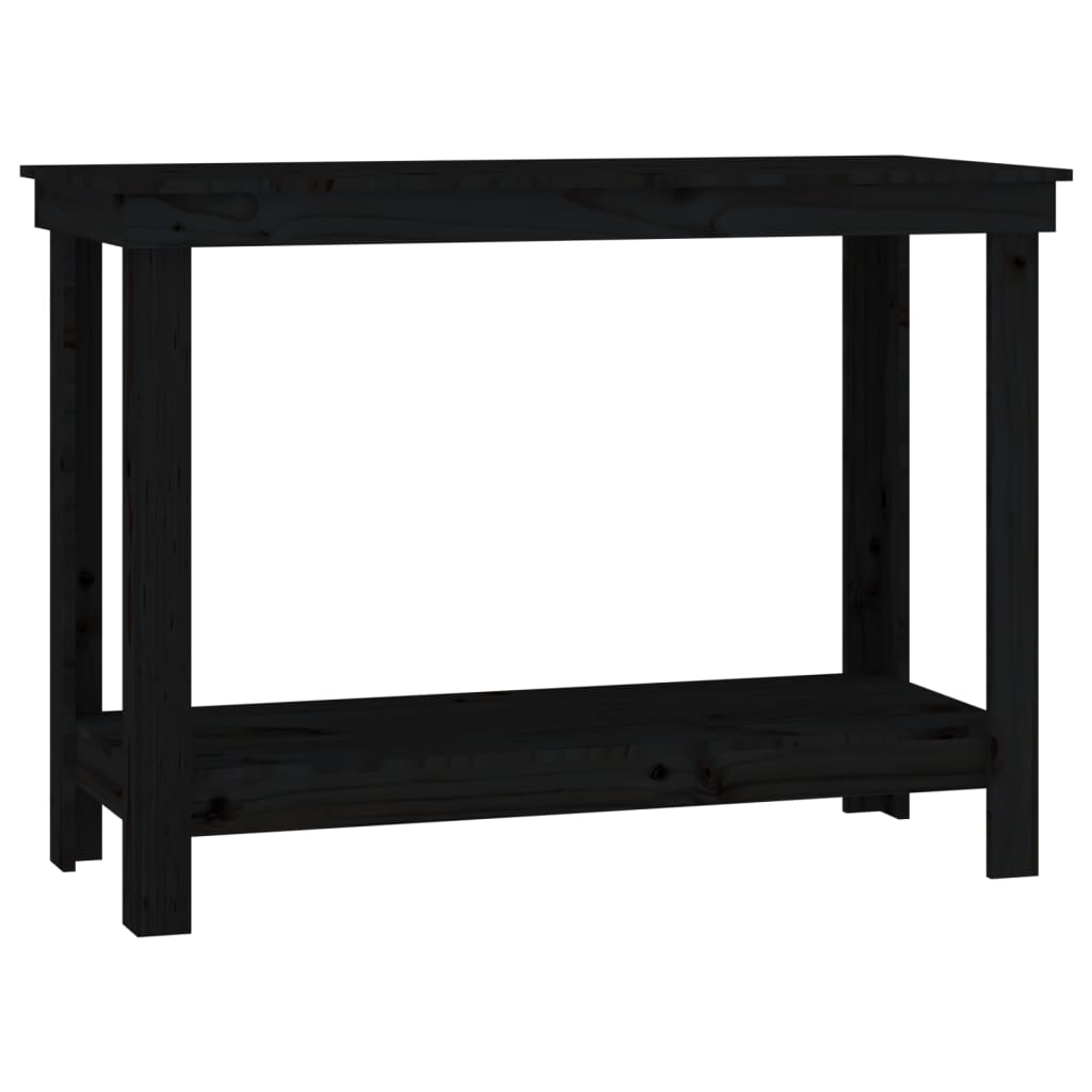 Werkbank Schwarz 110x50x80 cm Massivholz Kiefer