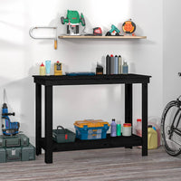 Thumbnail for Werkbank Schwarz 110x50x80 cm Massivholz Kiefer