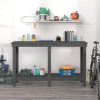 Thumbnail for Werkbank Grau 140x50x80 cm Massivholz Kiefer