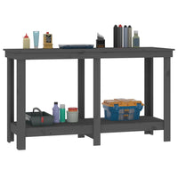 Thumbnail for Werkbank Grau 140x50x80 cm Massivholz Kiefer