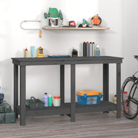 Thumbnail for Werkbank Grau 140x50x80 cm Massivholz Kiefer