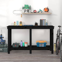 Thumbnail for Werkbank Schwarz 140x50x80 cm Massivholz Kiefer