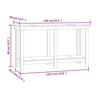 Thumbnail for Werkbank Schwarz 140x50x80 cm Massivholz Kiefer