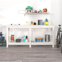 Thumbnail for Werkbank Weiß 180x50x80 cm Massivholz Kiefer