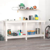 Thumbnail for Werkbank Weiß 180x50x80 cm Massivholz Kiefer