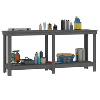 Thumbnail for Werkbank Grau 180x50x80 cm Massivholz Kiefer