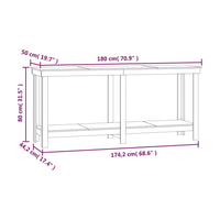 Thumbnail for Werkbank Schwarz 180x50x80 cm Massivholz Kiefer