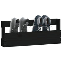 Thumbnail for Wand-Schuhregale 2 Stk. Schwarz 59x9x23 cm Massivholz Kiefer