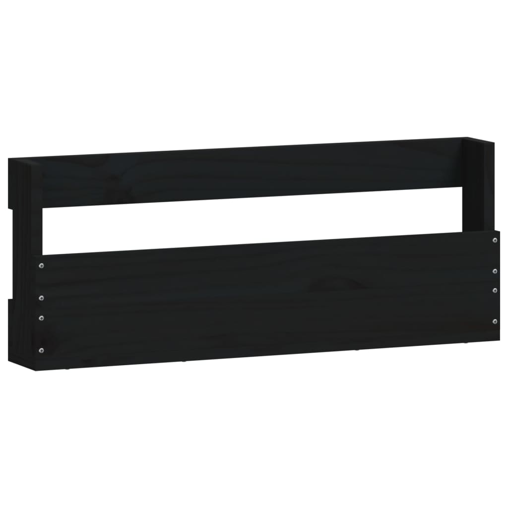 Wand-Schuhregale 2 Stk. Schwarz 59x9x23 cm Massivholz Kiefer