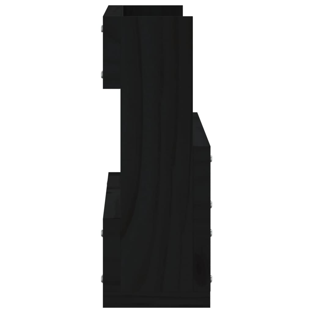 Wand-Schuhregale 2 Stk. Schwarz 59x9x23 cm Massivholz Kiefer