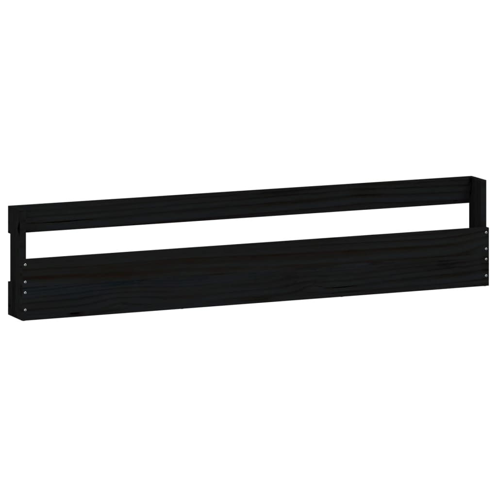 Wand-Schuhregale 2 Stk. Schwarz 110x9x23 cm Massivholz Kiefer