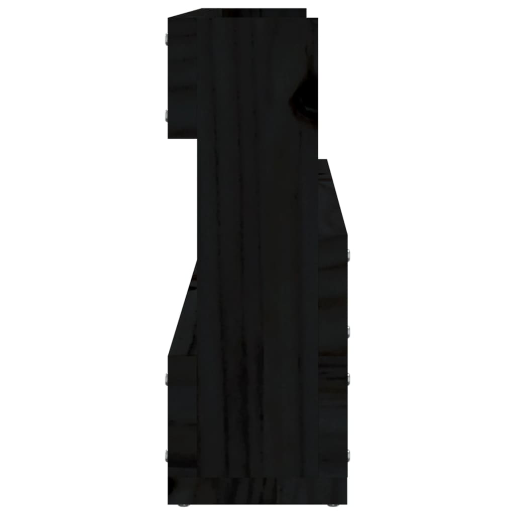 Wand-Schuhregale 2 Stk. Schwarz 110x9x23 cm Massivholz Kiefer