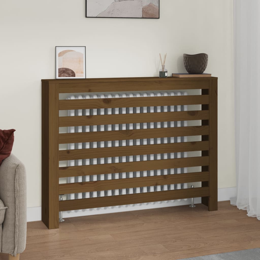 Heizkörperverkleidung Honigbraun 108,5x19x84cm Massivholz
