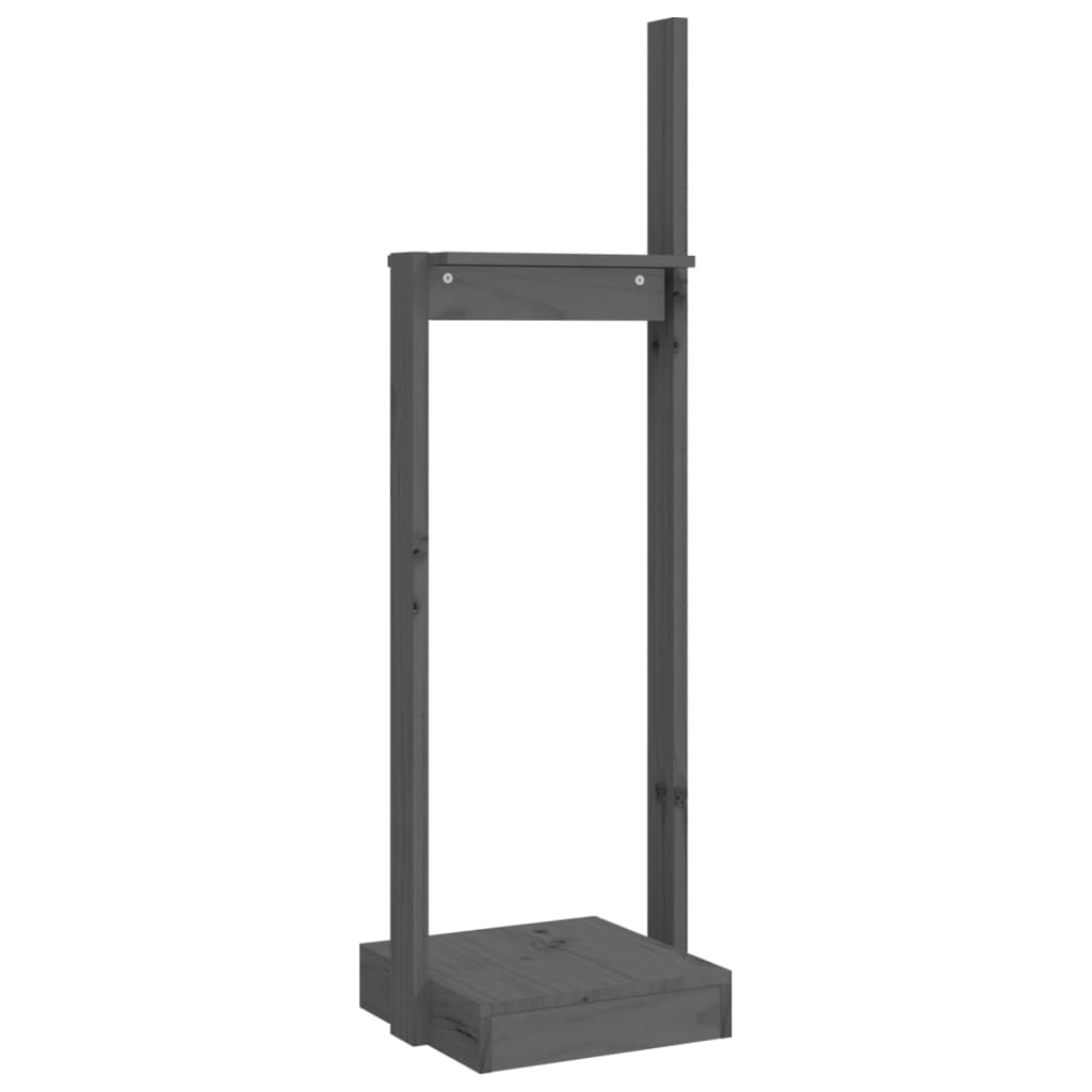 Kaminholzhalter Grau 33,5x30x110 cm Massivholz Kiefer