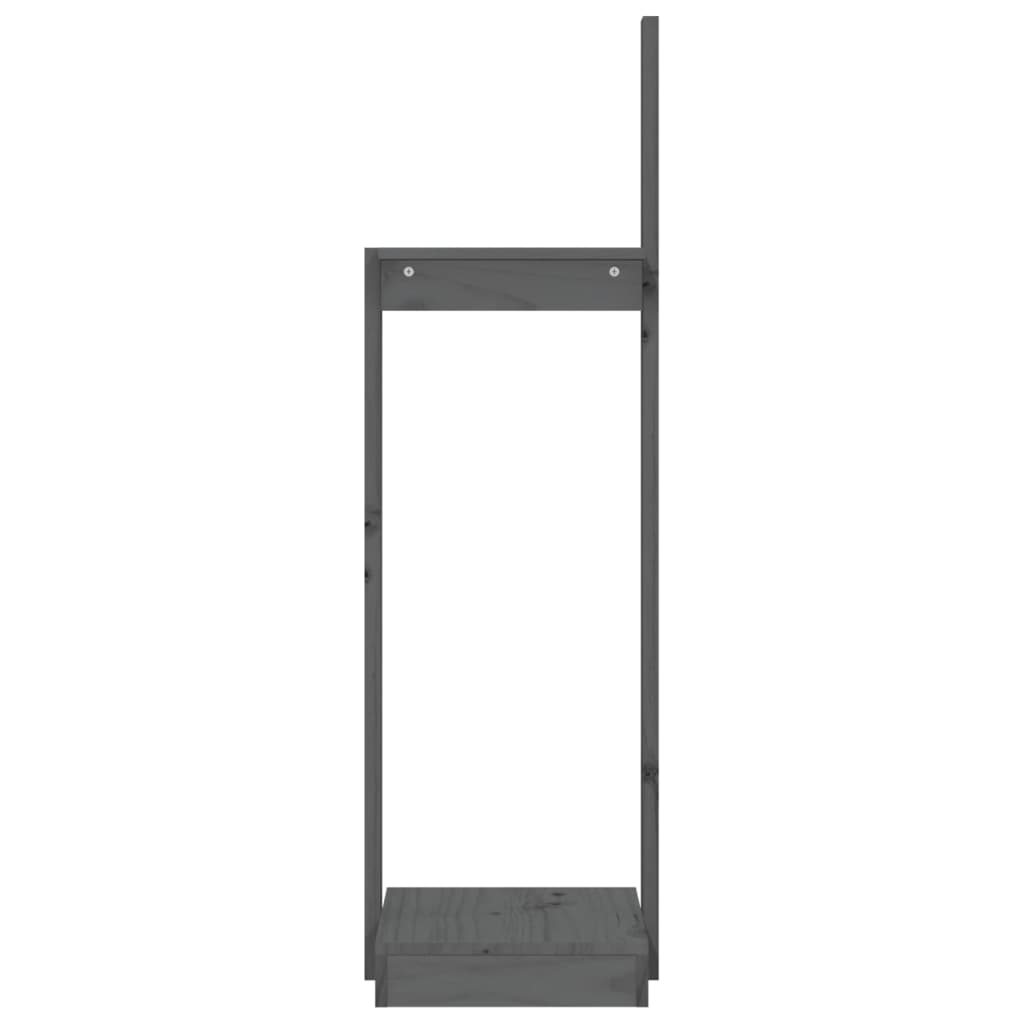 Kaminholzhalter Grau 33,5x30x110 cm Massivholz Kiefer
