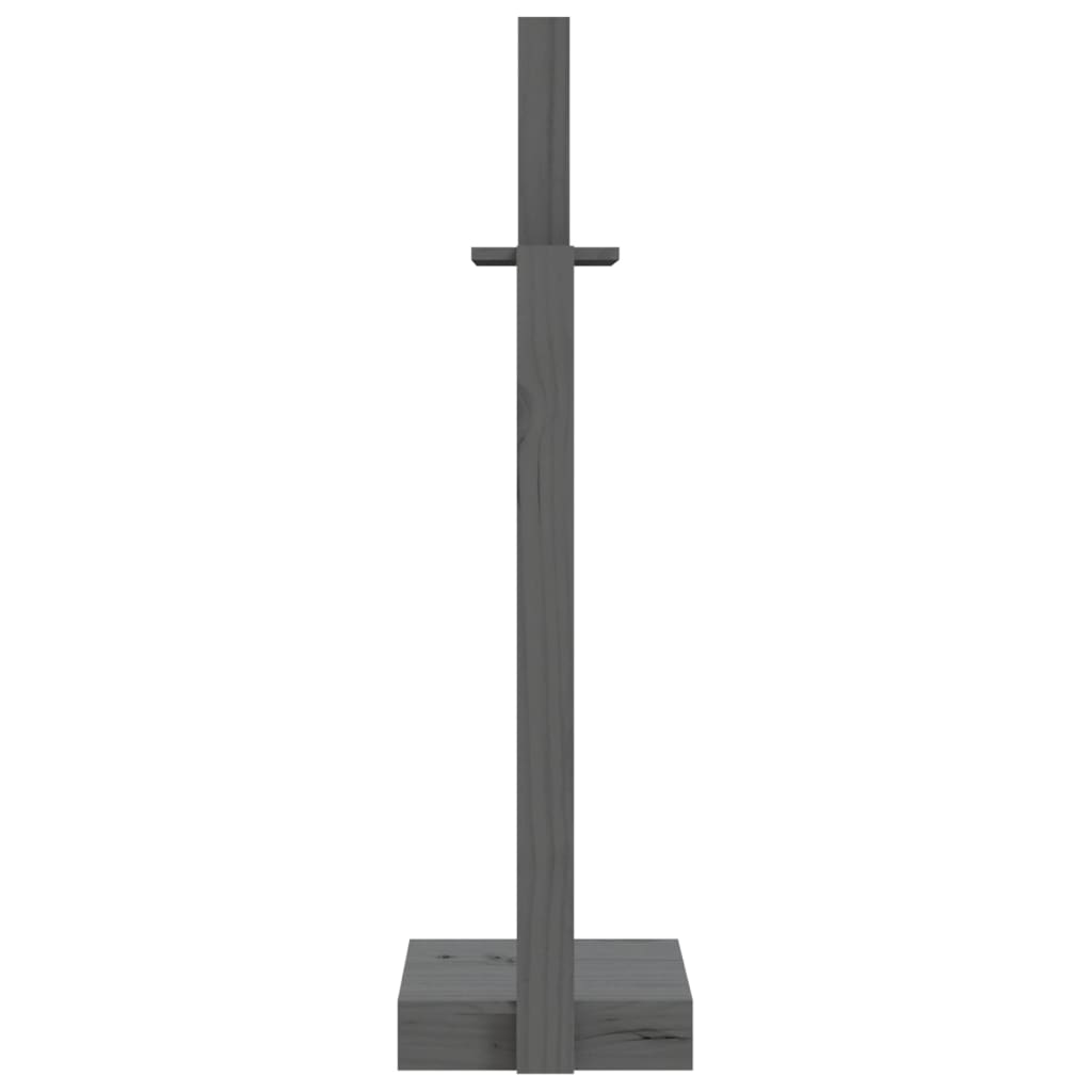 Kaminholzhalter Grau 33,5x30x110 cm Massivholz Kiefer