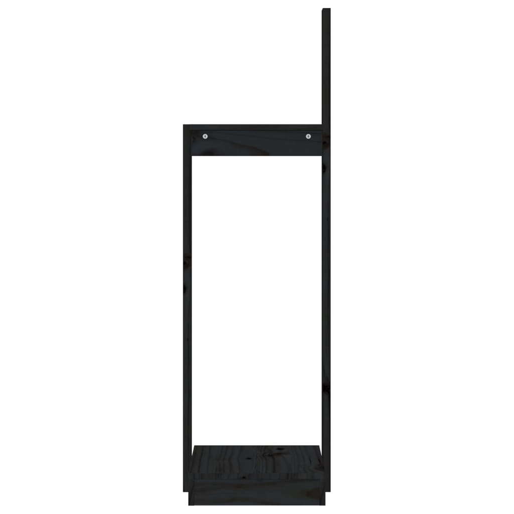 Kaminholzhalter Schwarz 33,5x30x110 cm Massivholz Kiefer