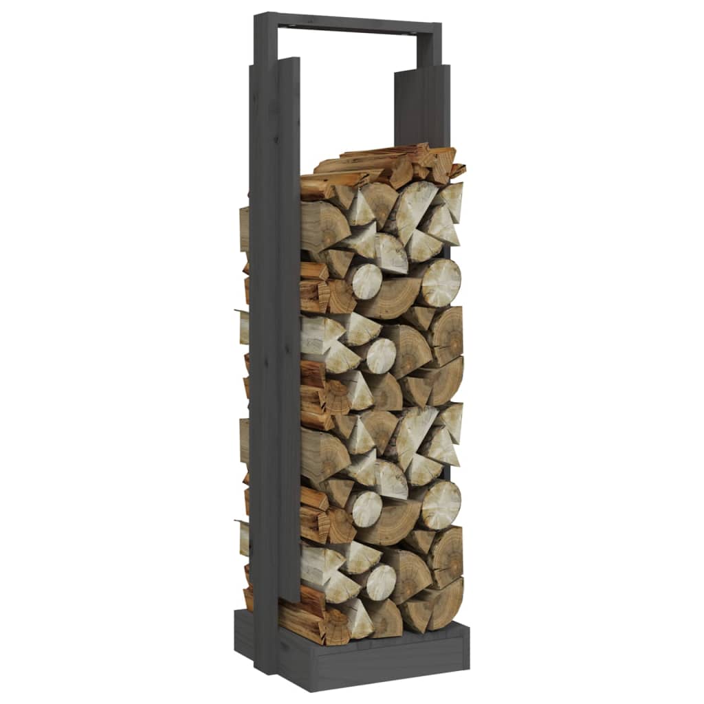 Kaminholzhalter Grau 33,5x30x110 cm Massivholz Kiefer