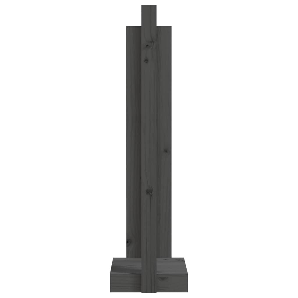 Kaminholzhalter Grau 33,5x30x110 cm Massivholz Kiefer