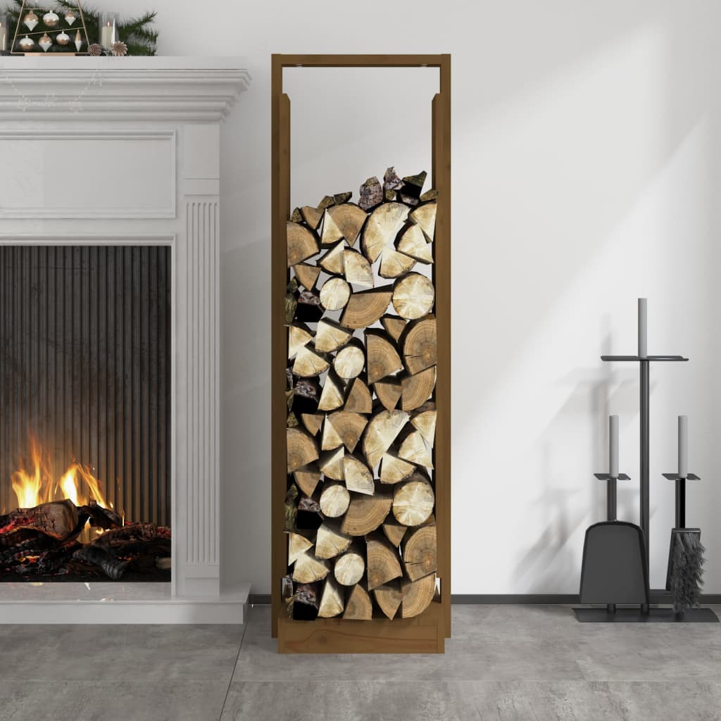 Kaminholzhalter Honigbraun 33,5x30x110 cm Massivholz Kiefer