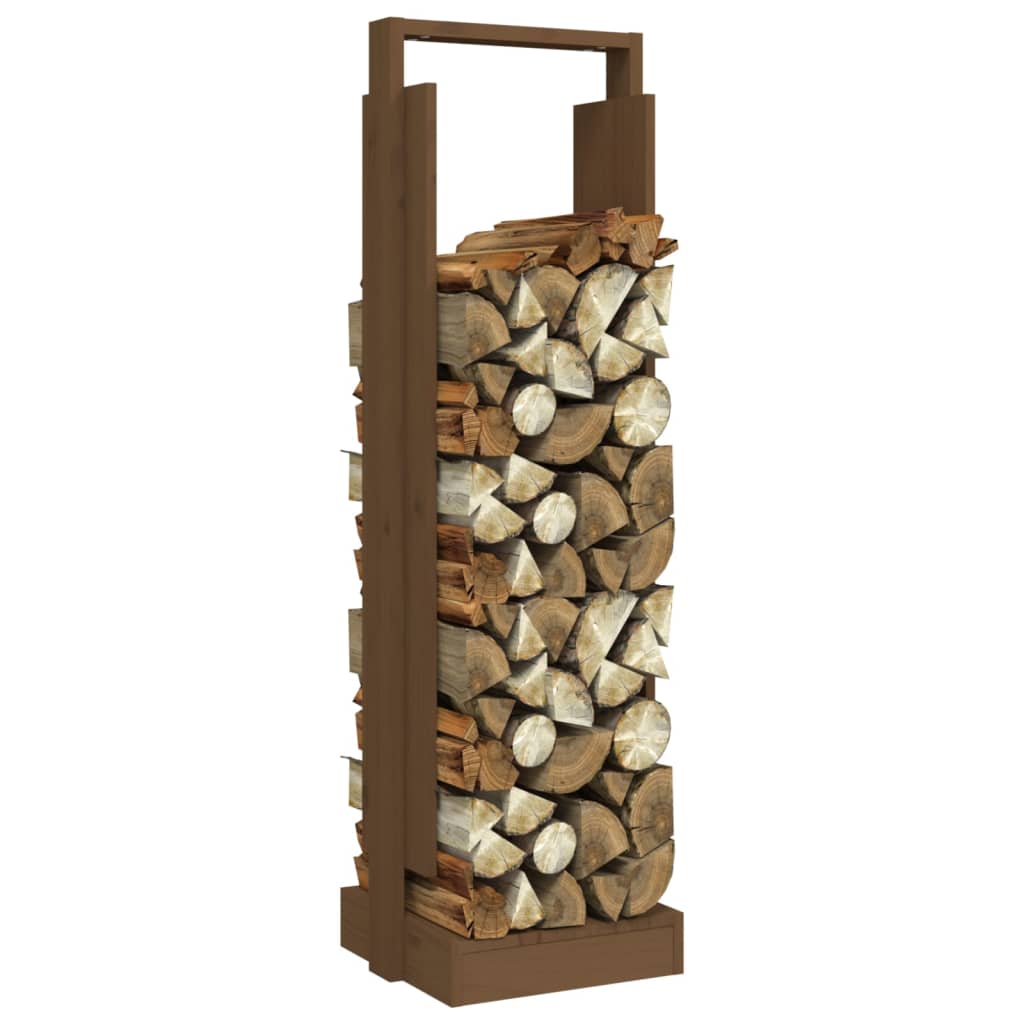 Kaminholzhalter Honigbraun 33,5x30x110 cm Massivholz Kiefer