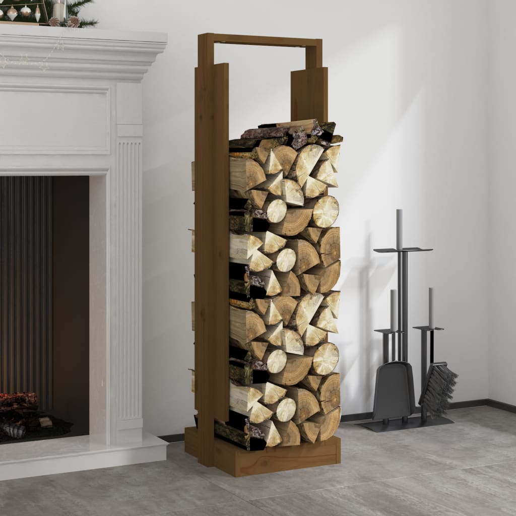Kaminholzhalter Honigbraun 33,5x30x110 cm Massivholz Kiefer