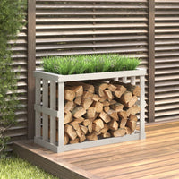 Thumbnail for Outdoor-Kaminholzregal Weiß 108x52x74 cm Massivholz Kiefer