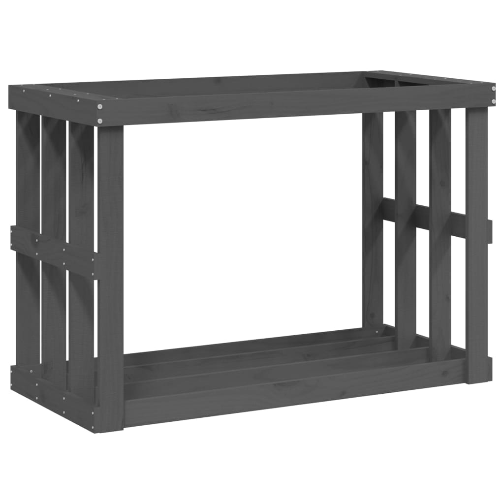 Outdoor-Kaminholzregal Grau 108x52x74 cm Massivholz Kiefer