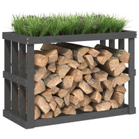 Thumbnail for Outdoor-Kaminholzregal Grau 108x52x74 cm Massivholz Kiefer