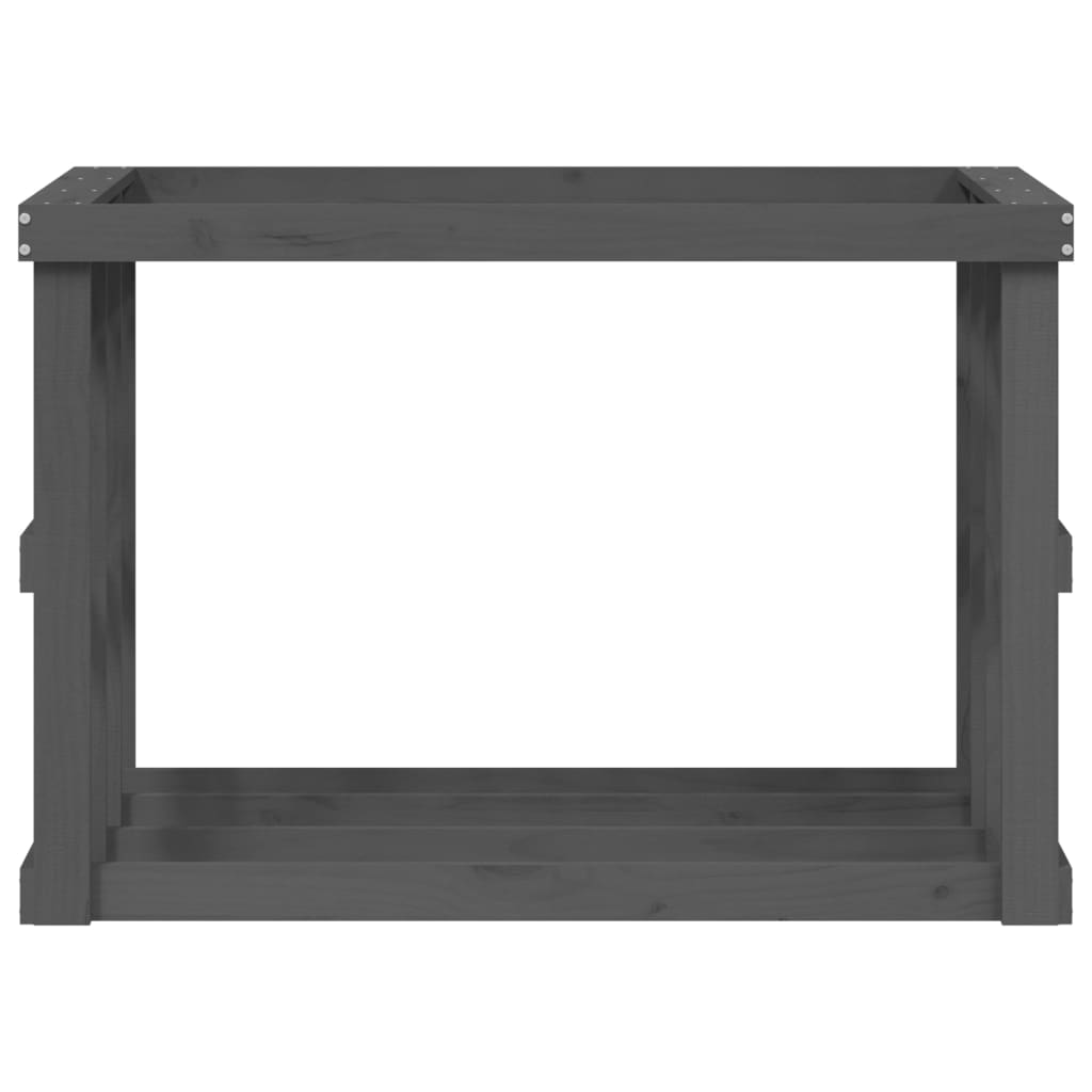 Outdoor-Kaminholzregal Grau 108x52x74 cm Massivholz Kiefer