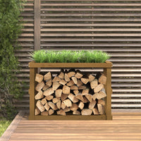 Thumbnail for Outdoor-Kaminholzregal Honigbraun 108x52x74 cm Massivholz